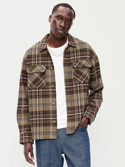 Old Navy Long-Sleeve Heavyweight Plaid Flannel Pocket Shirt — photo 1