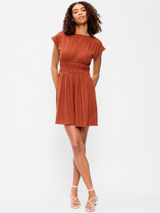 Old Navy Smocked-Bodice Fit & Flare Mini Dress — photo 1