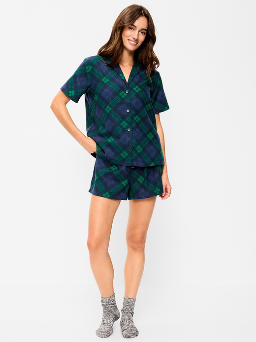 Old Navy Flannel Pajama Short Set for Women — photo 1