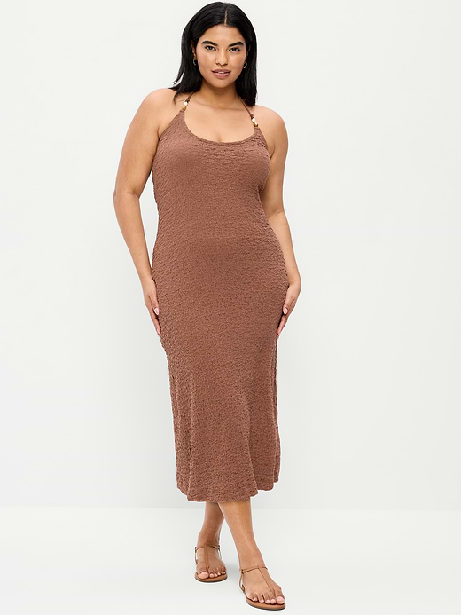 Old Navy Beaded Halter-Neck Textured Midi Dress — photo 7