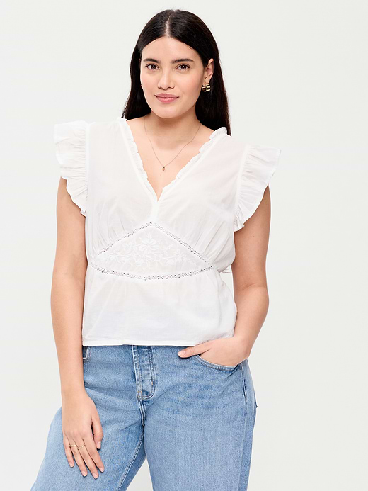 Old Navy Flutter-Sleeve Embroidered Top — photo 5