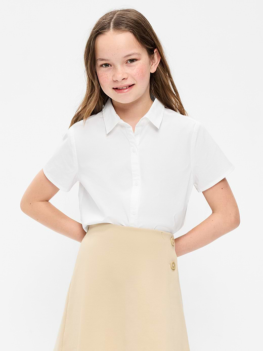Old Navy School Uniform Short-Sleeve Poplin Shirt for Girls — photo 1