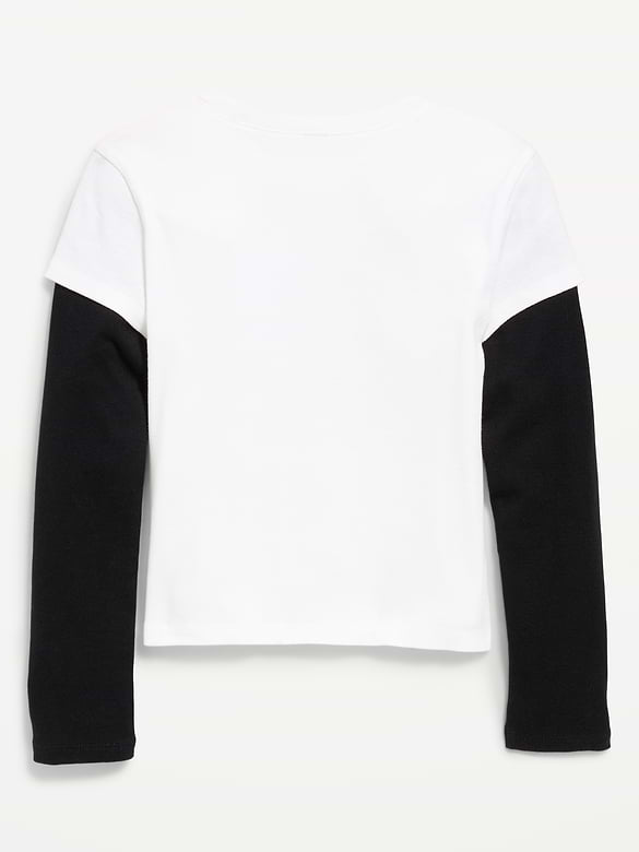 Old Navy Fitted 2-in-1 Graphic T-Shirt for Girls — photo 4