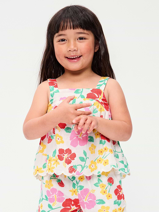 Old Navy Sleeveless Linen-Blend Scalloped-Hem Top for Toddler Girls — photo 1