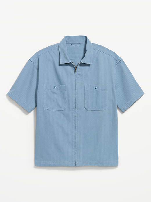 Old Navy Loose Full-Zip Twill Workwear Shirt — photo 5