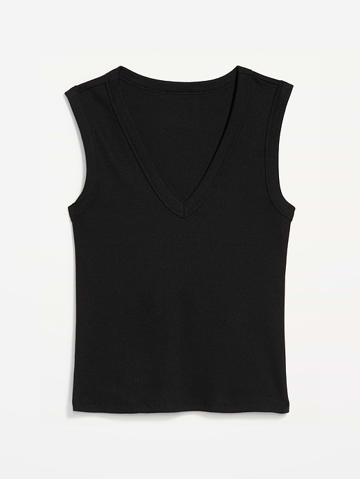 Old Navy Snug Crop V-Neck Ribbed Tank Top — photo 5