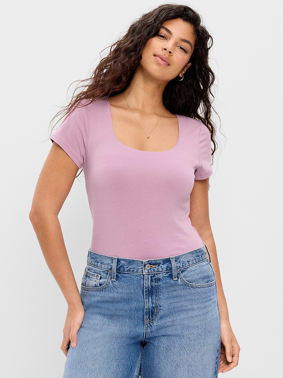 Old Navy Hug Double-Layer Scoop-Neck Top — photo 6