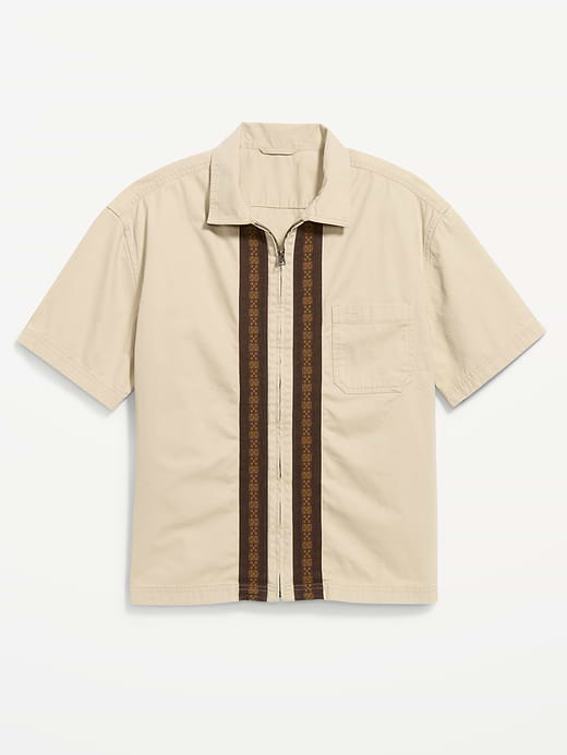 Old Navy Loose Full-Zip Twill Workwear Shirt — photo 5
