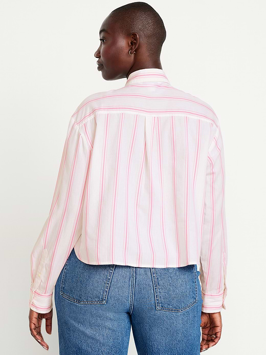 Old Navy Cropped Button-Down Striped Shirt — photo 7