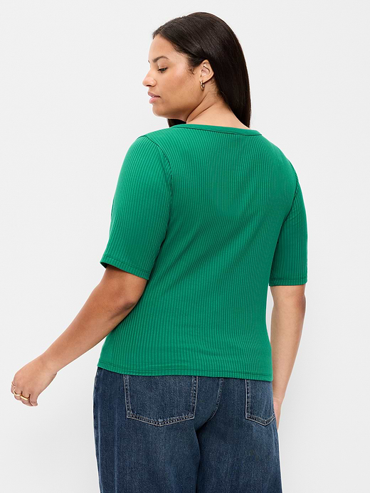 Old Navy Scoop-Neck Fitted Henley Top — photo 10