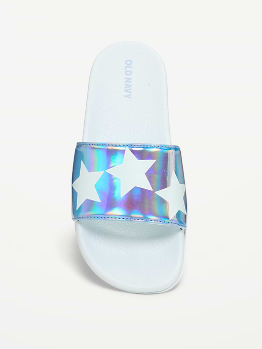 Old Navy Faux-Leather Pool Slide Sandals for Girls — photo 3