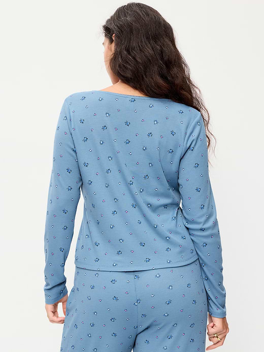 Old Navy Waffle-Textured Long-Sleeve Pajama Top — photo 6
