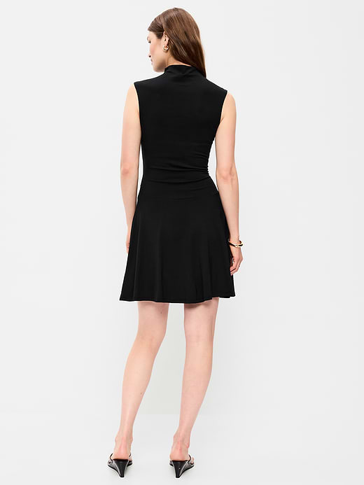 Old Navy Gathered Mock-Neck Drop-Waist Mini Dress — photo 3