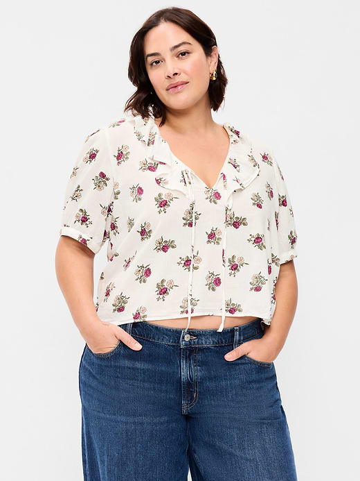 Old Navy Ruffle Collar Tie-Front Top — photo 8