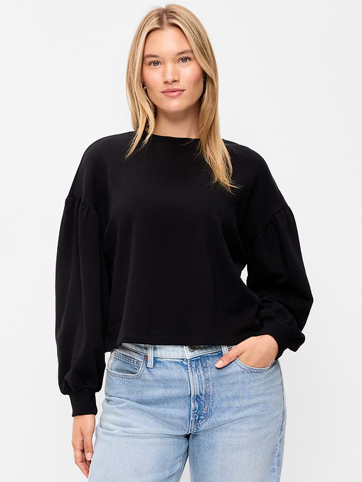 Old Navy SoComfy Oversized Puff-Sleeve Cropped Sweatshirt — photo 5