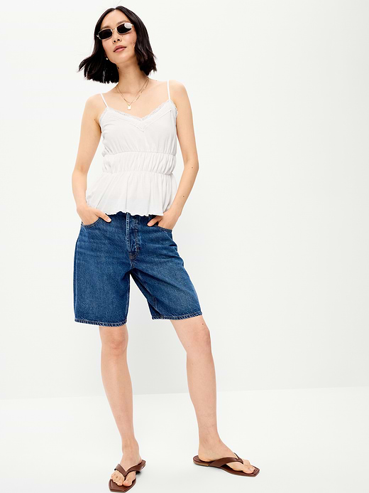 Old Navy Lace-Trim Smocked-Waist Tank Top — photo 4