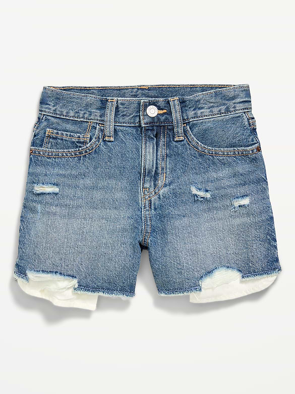 Old Navy High-Waisted Ripped Frayed-Hem Jean Shorts for Girls — photo 5