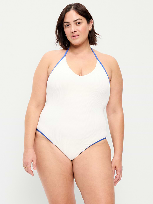 Old Navy Pique V-Neck Halter Swimsuit — photo 8
