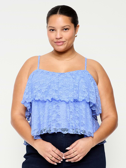 Old Navy Sleeveless Tiered Lace Ruffle Top — photo 9