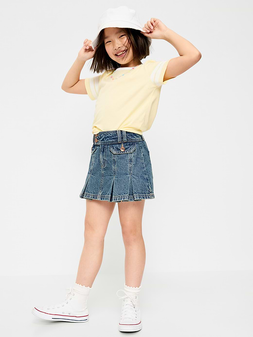 Old Navy Pleated Utility Denim Skirt for Girls — photo 4