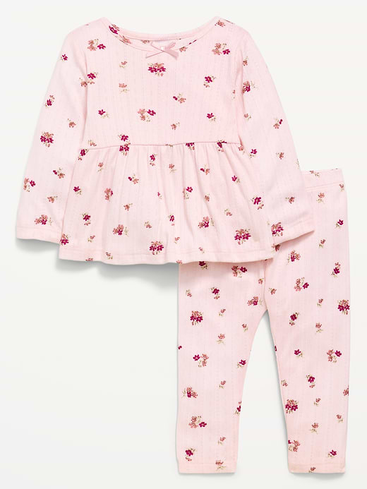 Old Navy Long-Sleeve Pointelle-Knit Top and Pants Set for Baby — photo 1