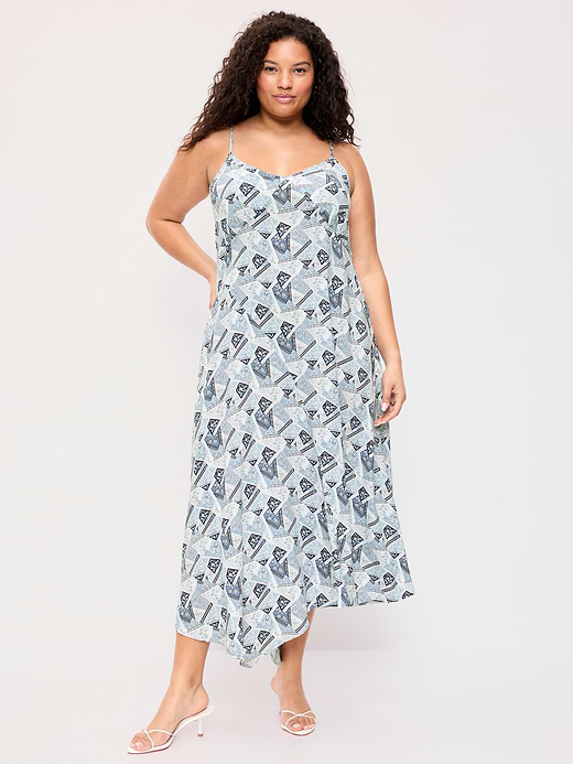 Old Navy Fit & Flare Tie-Back Asymmetrical Midi Dress — photo 9