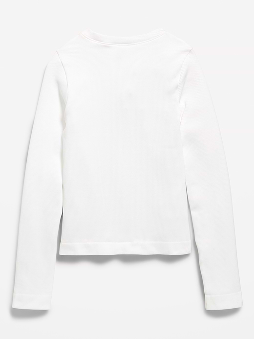 Old Navy Fitted Long-Sleeve Seamless Ribbed Performance Top for Girls — photo 5