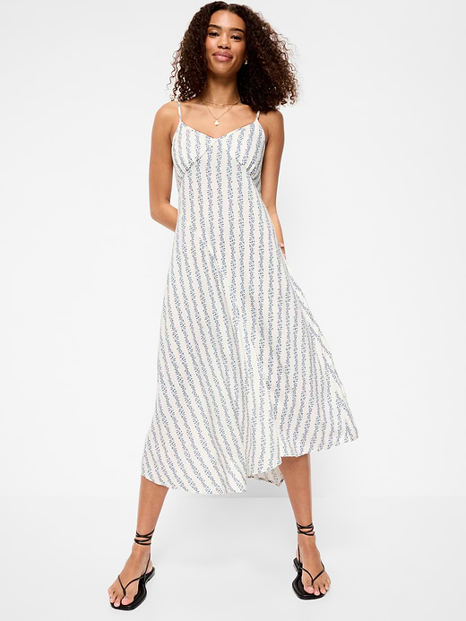 Old Navy Fit & Flare Tie-Back Asymmetrical Midi Dress — photo 1