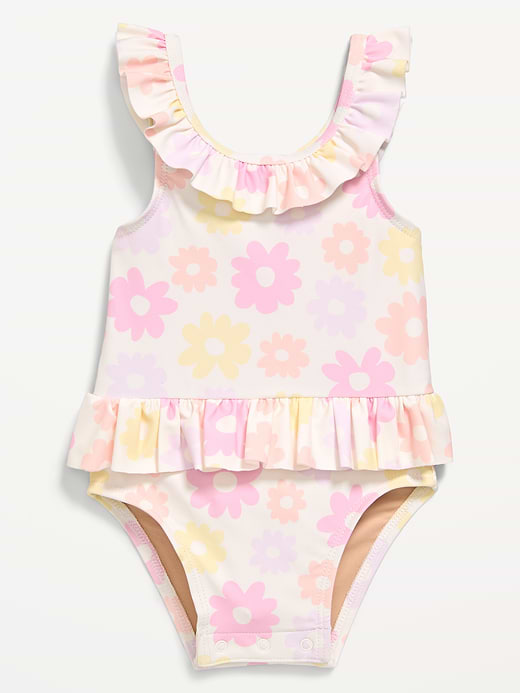 Old Navy Printed Ruffle-Trim One-Piece Swimsuit for Baby