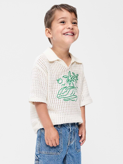 Old Navy Oversized Collared Graphic Sweater for Toddler Boys — photo 1