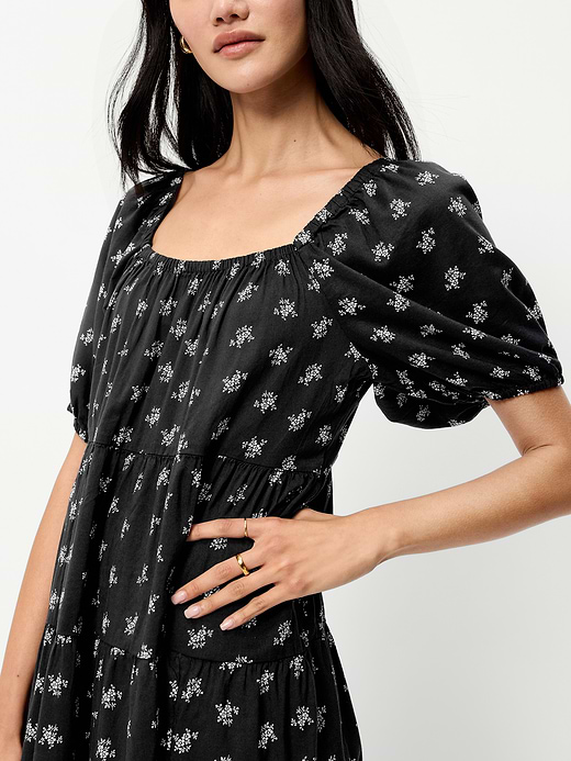 Old Navy Puff-Sleeve Smocked Mini Swing Dress — photo 5