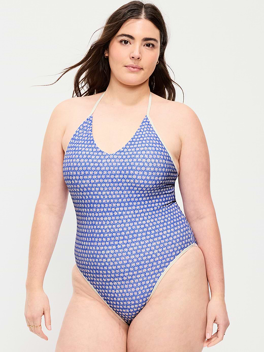 Old Navy Pique V-Neck Halter Swimsuit — photo 6