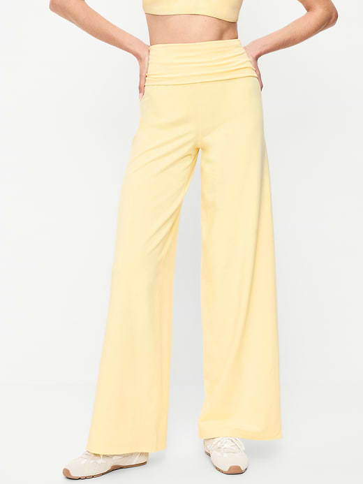 Old Navy High-Waisted PowerChill Fold-Over Wide-Leg Pants — photo 1