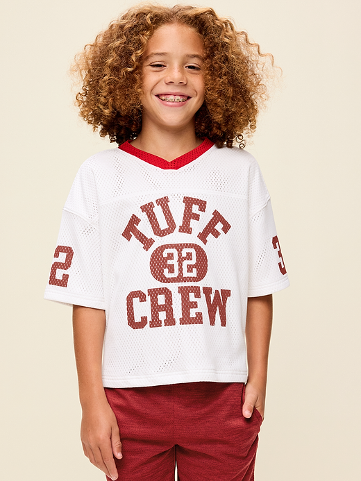 Old Navy Oversized Mesh Graphic Football T-Shirt for Boys — photo 1