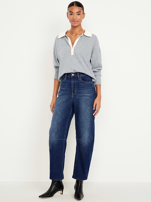Old Navy High-Waisted Wow Barrel-Leg Ankle Jeans — photo 1