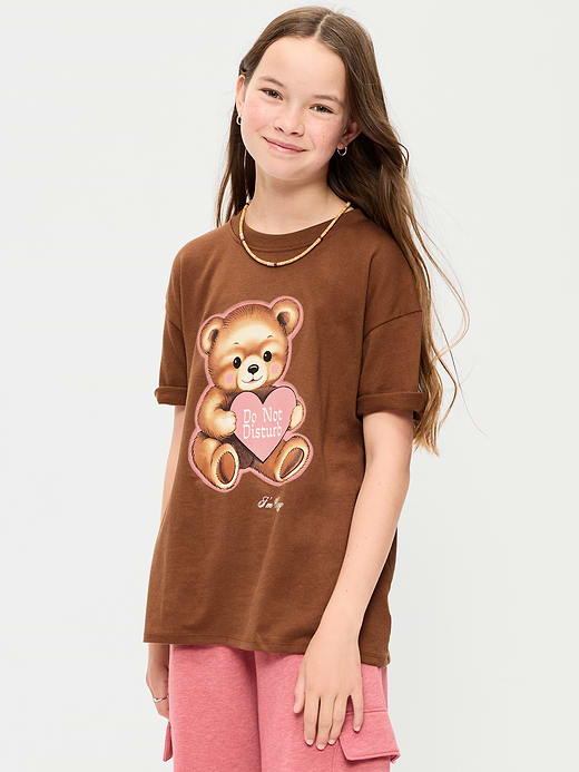 Old Navy Oversized Short-Sleeve Graphic Tunic T-Shirt for Girls — photo 1