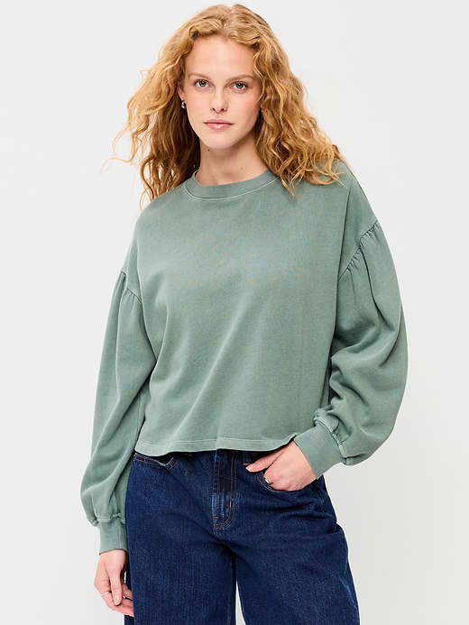 Old Navy SoComfy Oversized Puff-Sleeve Cropped Sweatshirt — photo 1