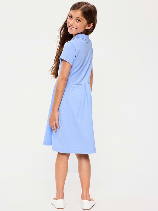 Old Navy School Uniform Fit and Flare Pique Polo Dress for Girls — photo 3