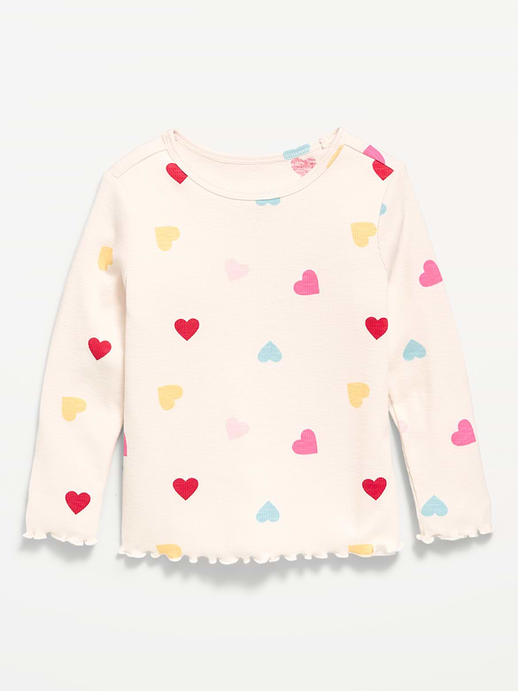 Old Navy Printed Fitted Long-Sleeve Ribbed T-Shirt for Toddler Girls — photo 3