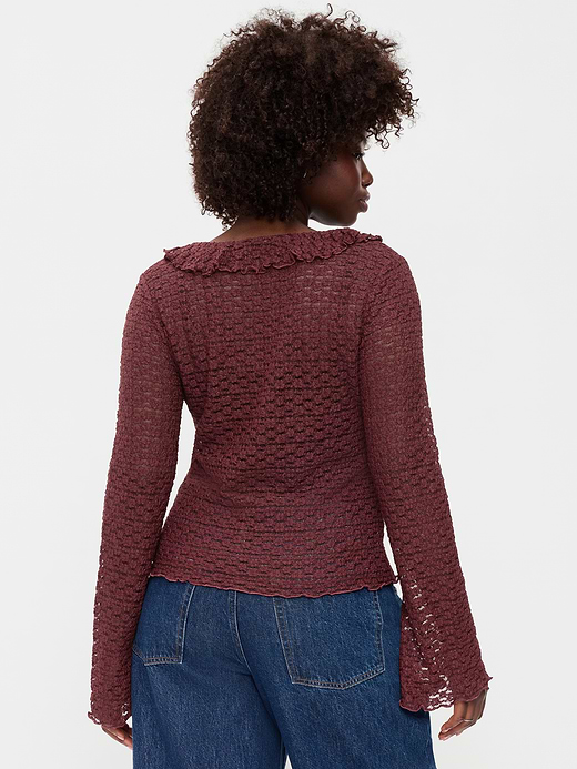 Old Navy Fitted Bell-Sleeve Ruffle Top — photo 8