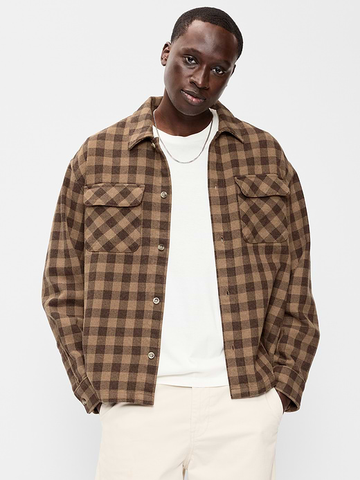 Old Navy Long-Sleeve Heavyweight Plaid Flannel Pocket Shirt — photo 1
