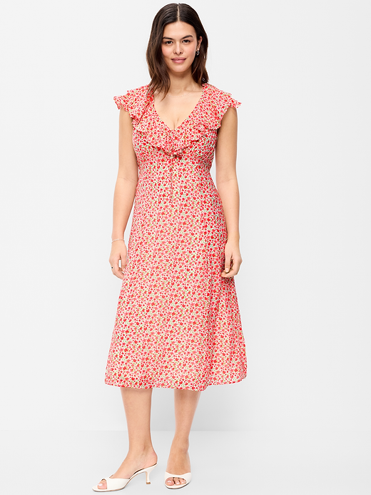 Old Navy Ruffle-Sleeve Fit & Flare Midi Dress — photo 7