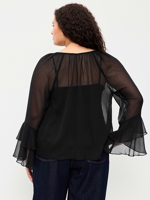 Old Navy Sheer Chiffon Bell-Sleeve Top — photo 7