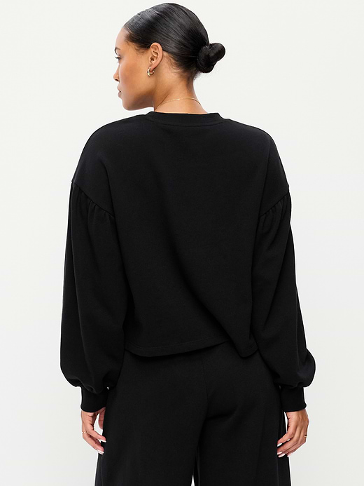 Old Navy SoComfy Oversized Puff-Sleeve Cropped Sweatshirt — photo 3