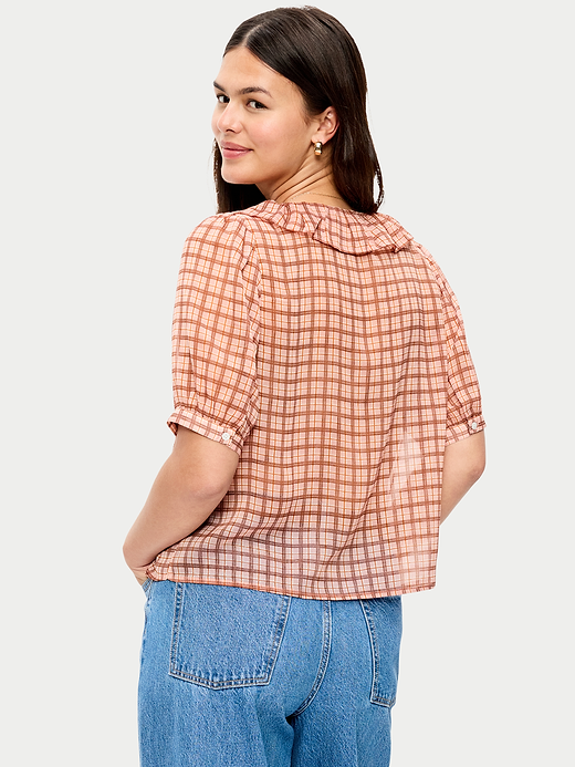 Old Navy Ruffle Collar Tie-Front Top — photo 7