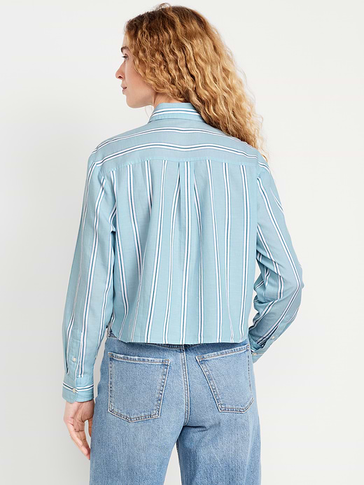 Old Navy Cropped Button-Down Striped Shirt — photo 3