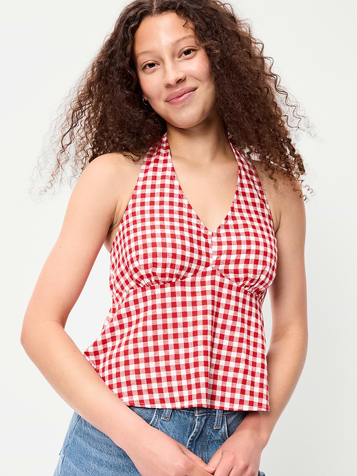 Old Navy Linen-Blend V-Neck Halter Top — photo 5