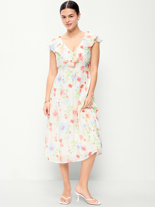 Old Navy Ruffle-Sleeve Fit & Flare Midi Dress — photo 7