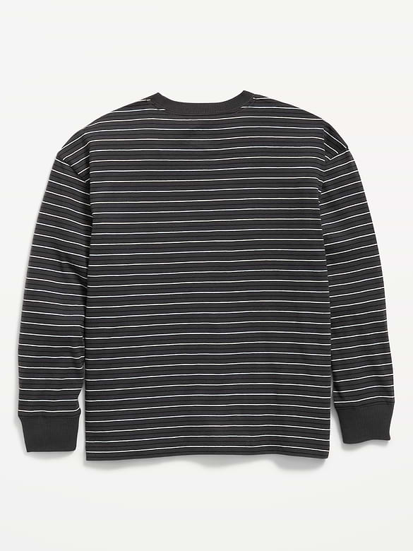 Old Navy Oversized Long-Sleeve Striped Pocket T-Shirt for Boys — photo 3
