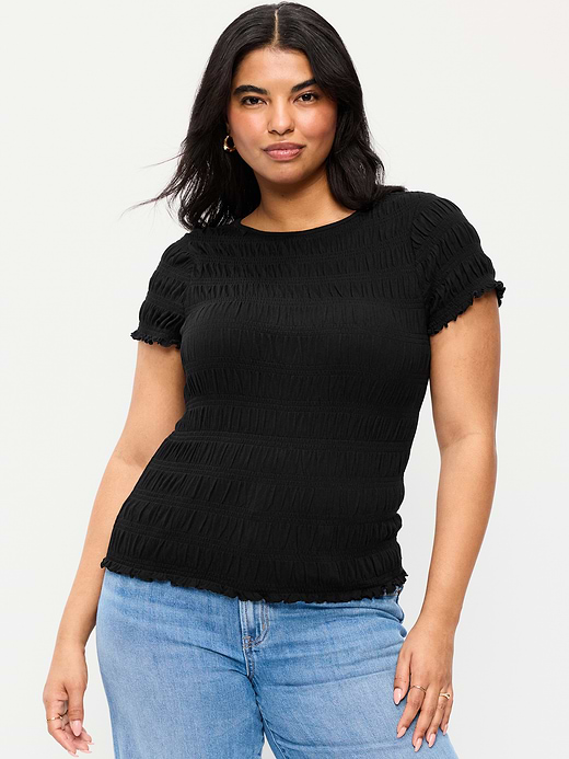 Old Navy Slit-Neck Smocked Top — photo 6